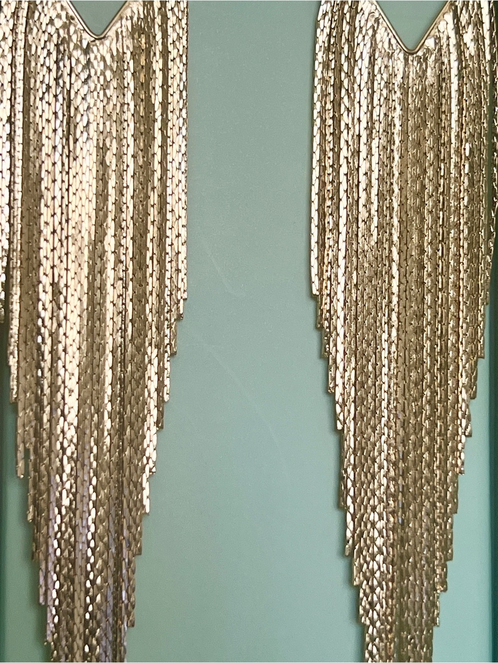 NIB House of Harlow 1960 Mesa Dangle Gold Earrings Fringe Party Wedding Festival - Picture 2 of 7
